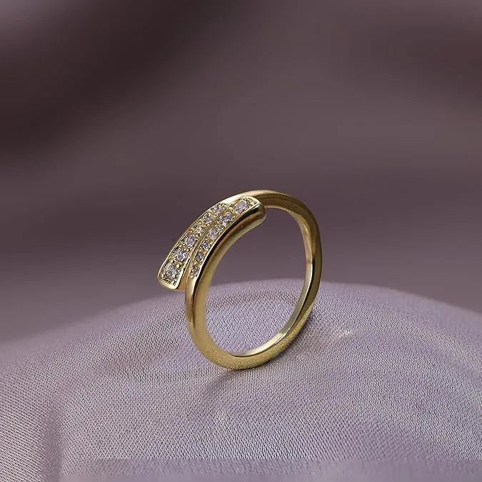 Geometric gold plating fashion ring with 0.5 thickness and European design