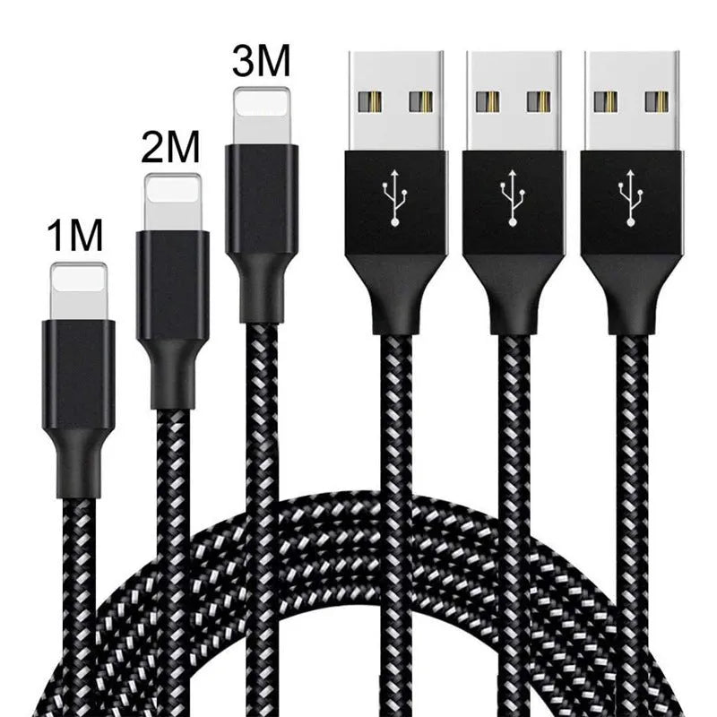 Braided fast-charge Micro USB cable in black and white, shown coiled.