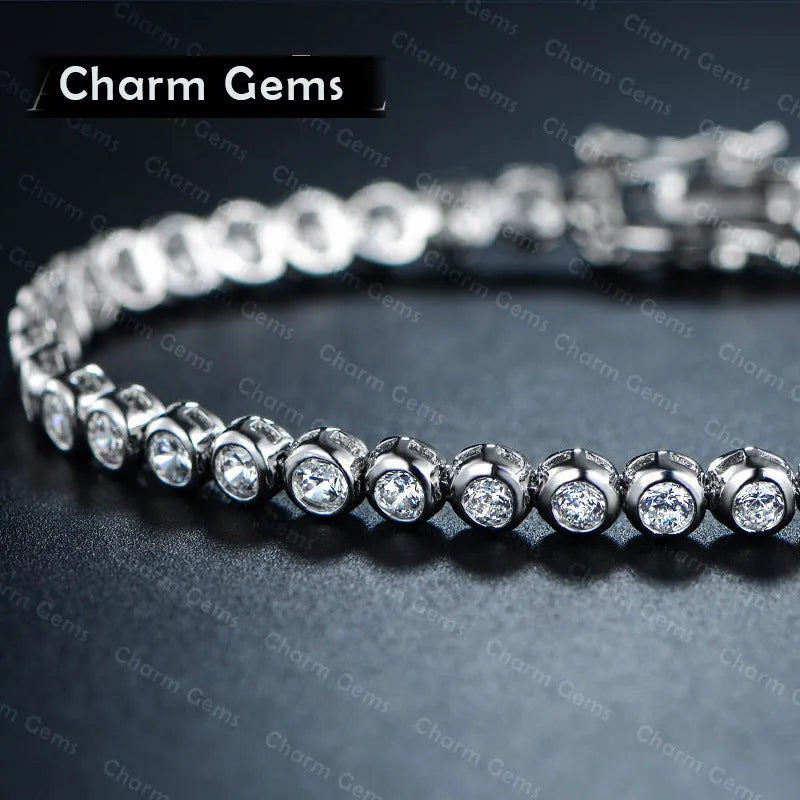 Real gold electroplated bracelet in white colour, simple bracelet jewellery with gold-plated finish