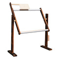 Vertical desktop cross stitch frame made from solid pine wood with adjustable height mechanism