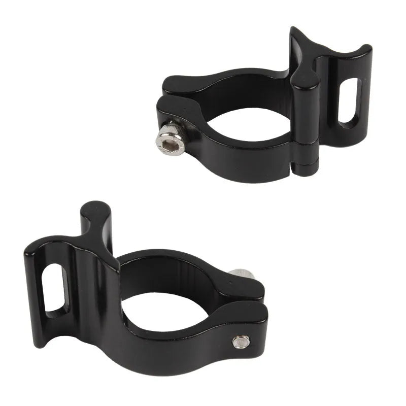Black aluminium alloy vehicle clamp ring with a 28.6mm diameter for automotive cable management.