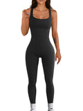 Women's high-waist suspender tights in spandex with long sleeves, shown in a solid colour.