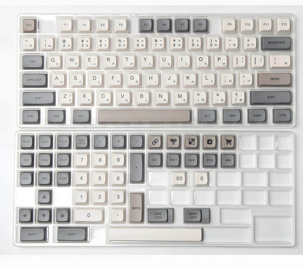 Set of 139 XDA profile PBT keycaps for mechanical keyboards, showing English legends.
