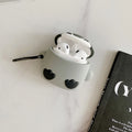 Penguin silicone AirPods case with red climbing button carabiner and 3D relief, fits AirPods 1 2 3 Pro