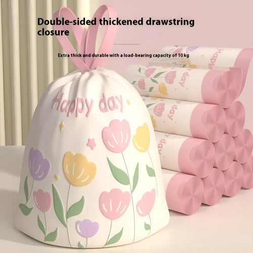Pink argy wormwood mosquito repellent garbage bags with drawstring closure showing 44cm x 48cm dimensions