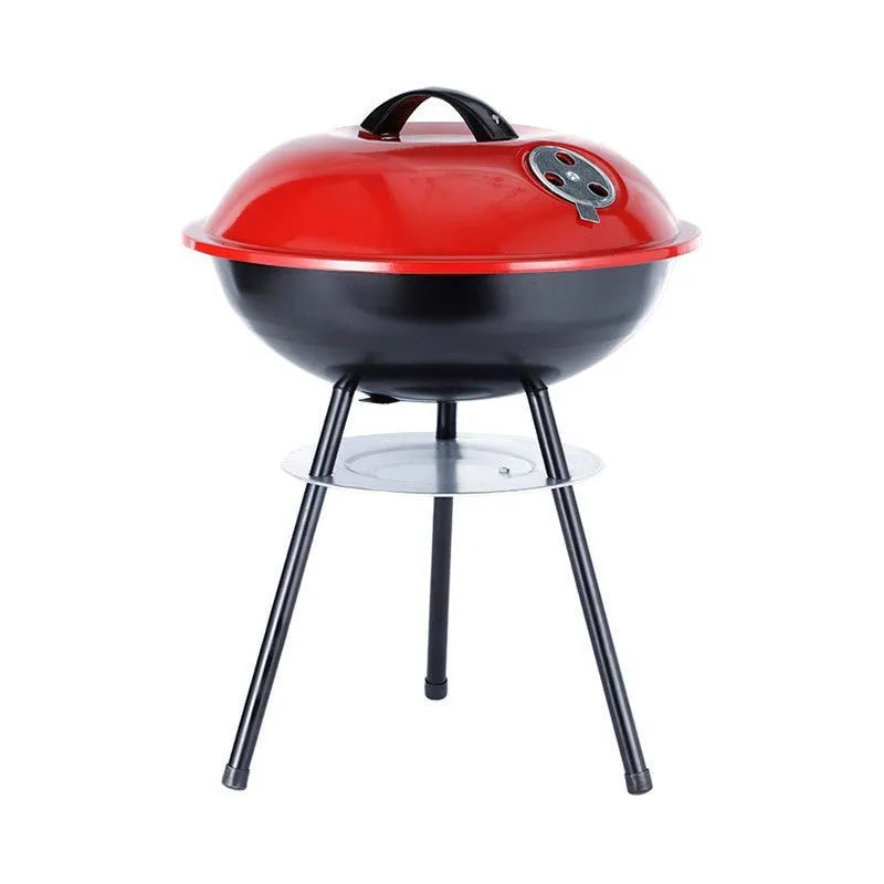Portable 14-inch iron barbecue oven with apple stove design