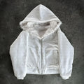 Casual solid colour baggy polyester coat for men and women in black or white