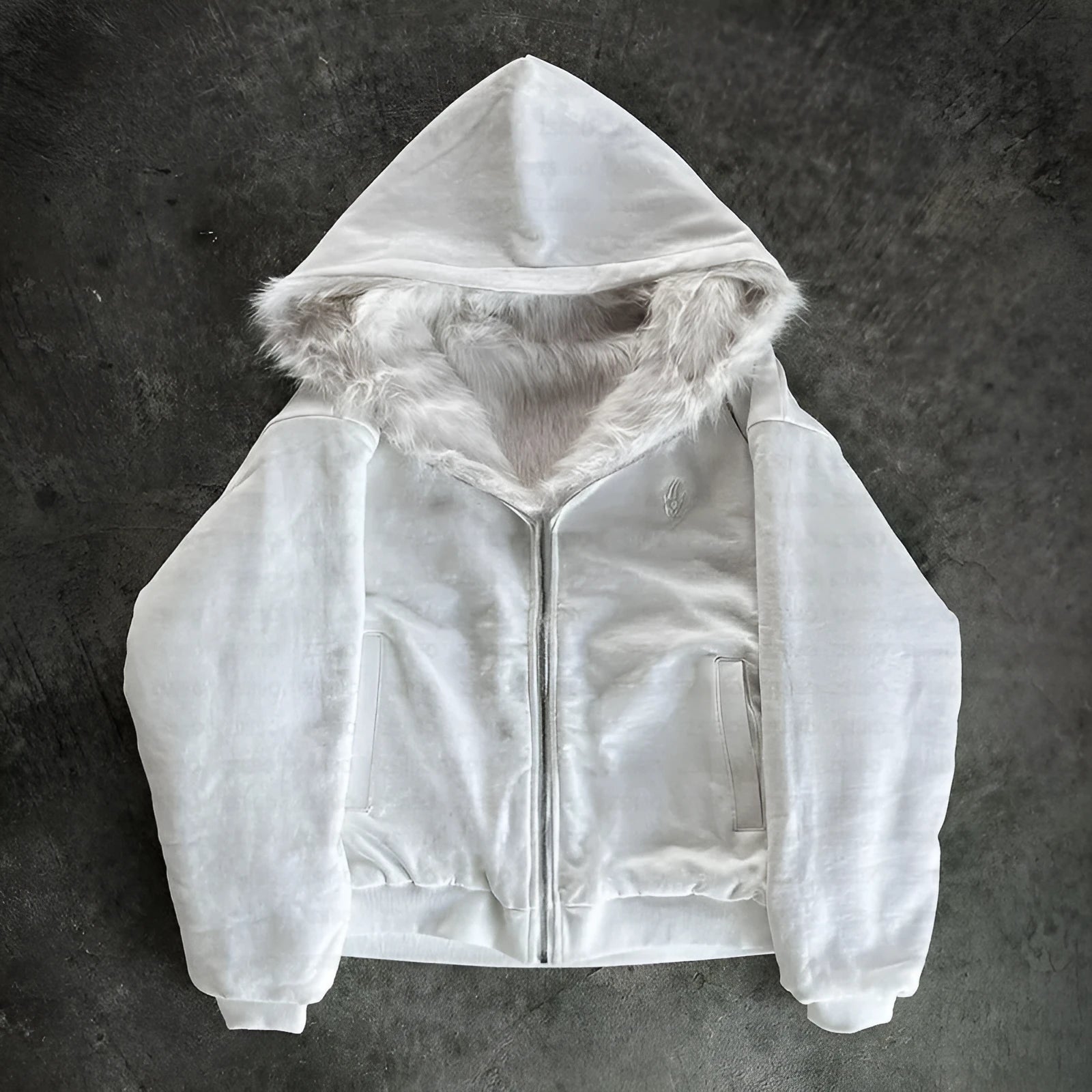 Casual solid colour baggy polyester coat for men and women in black or white