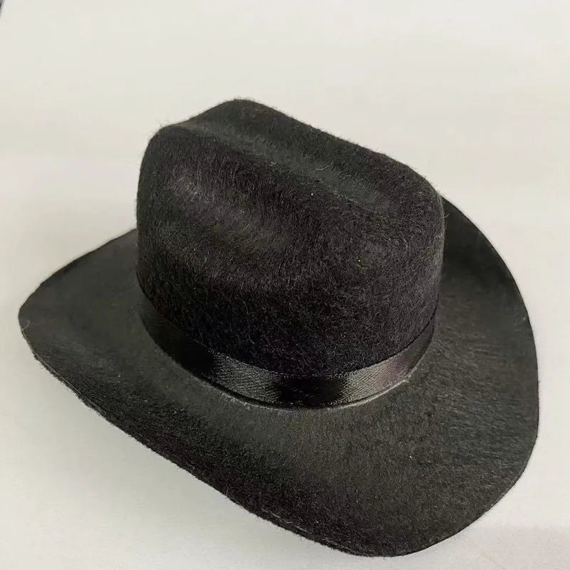 British cat cowboy hat for small pets in sizes S and M with decorative trim options