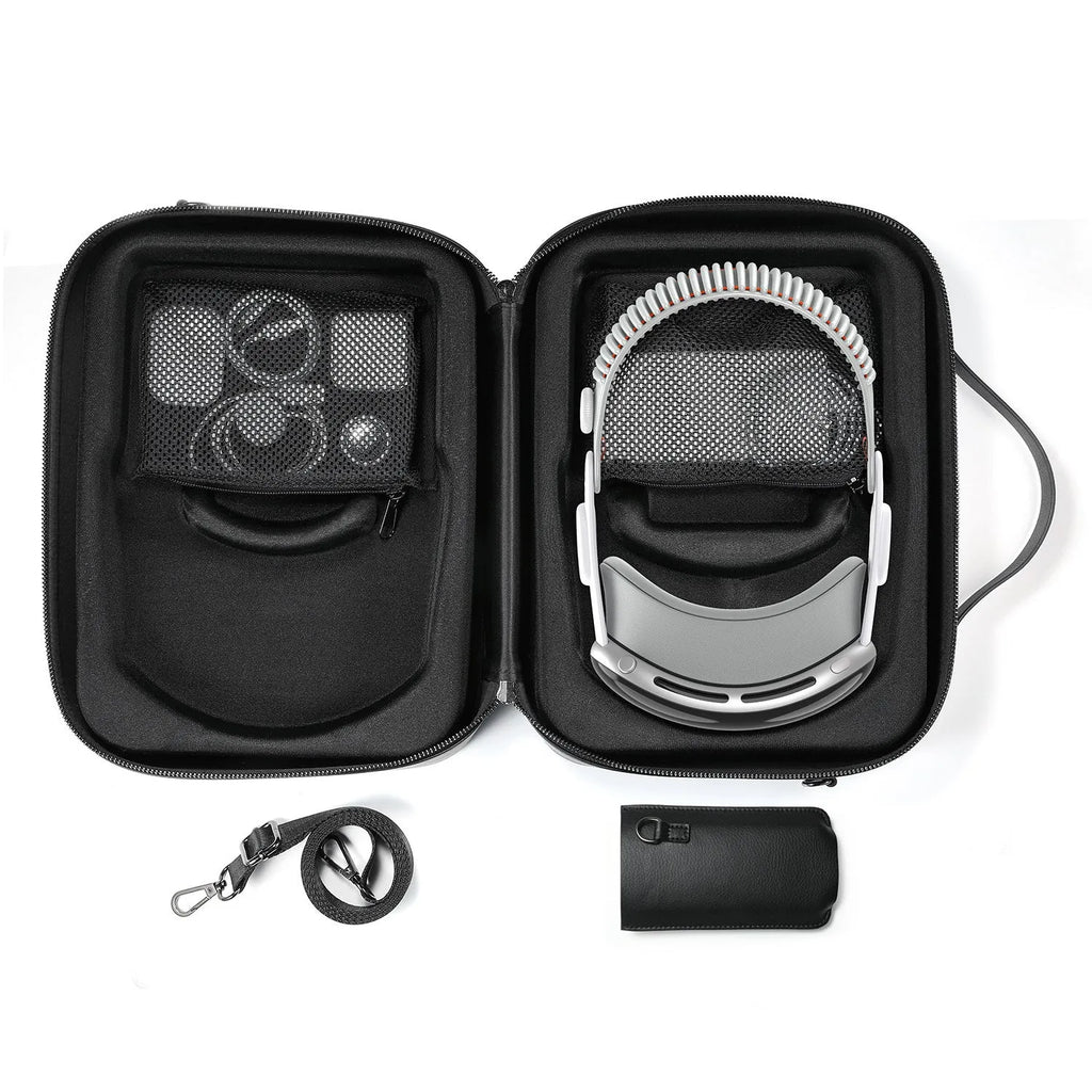 MR glasses storage box for Apple Vision Pro in black superfiber construction