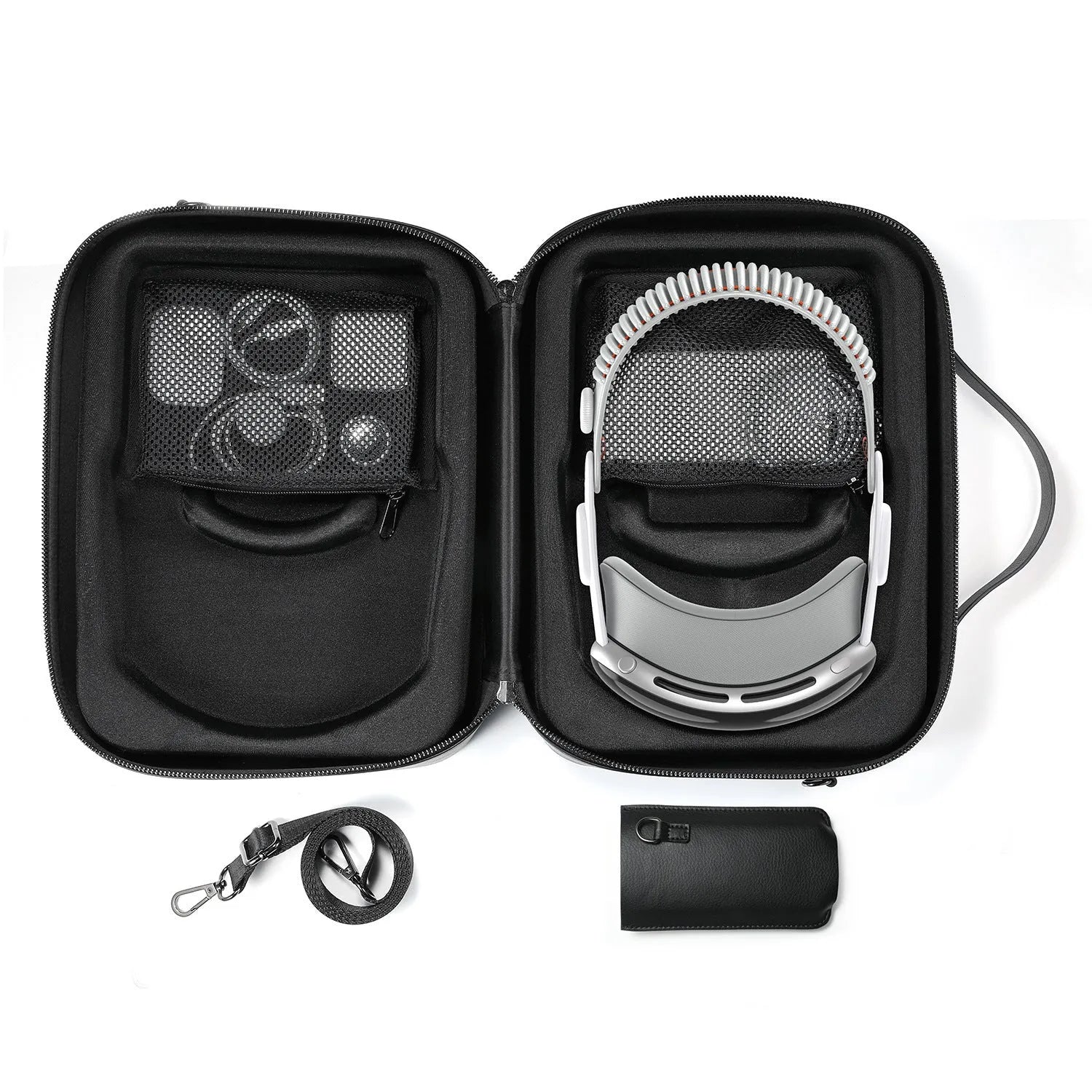 MR glasses storage box for Apple Vision Pro in black superfiber construction