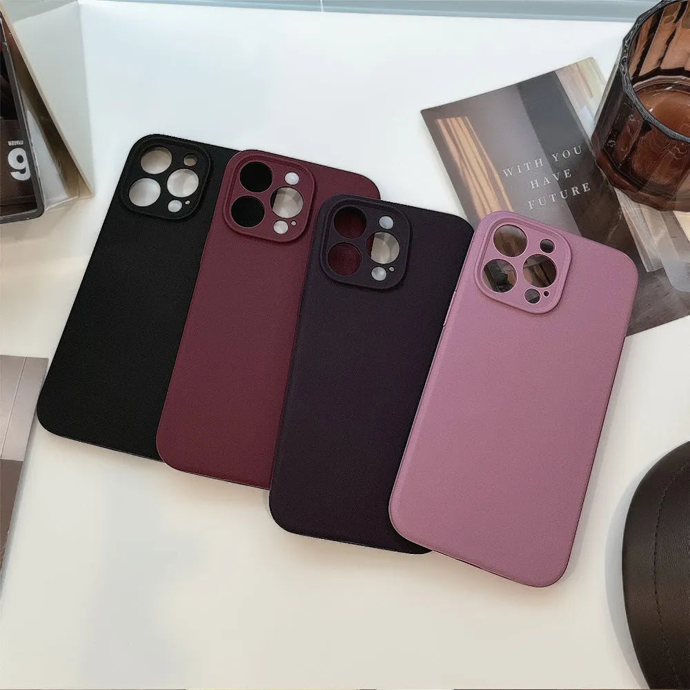 Liquid silicone iPhone case in solid colour with fall protection, compatible with iPhone 12 to 16 Pro Max