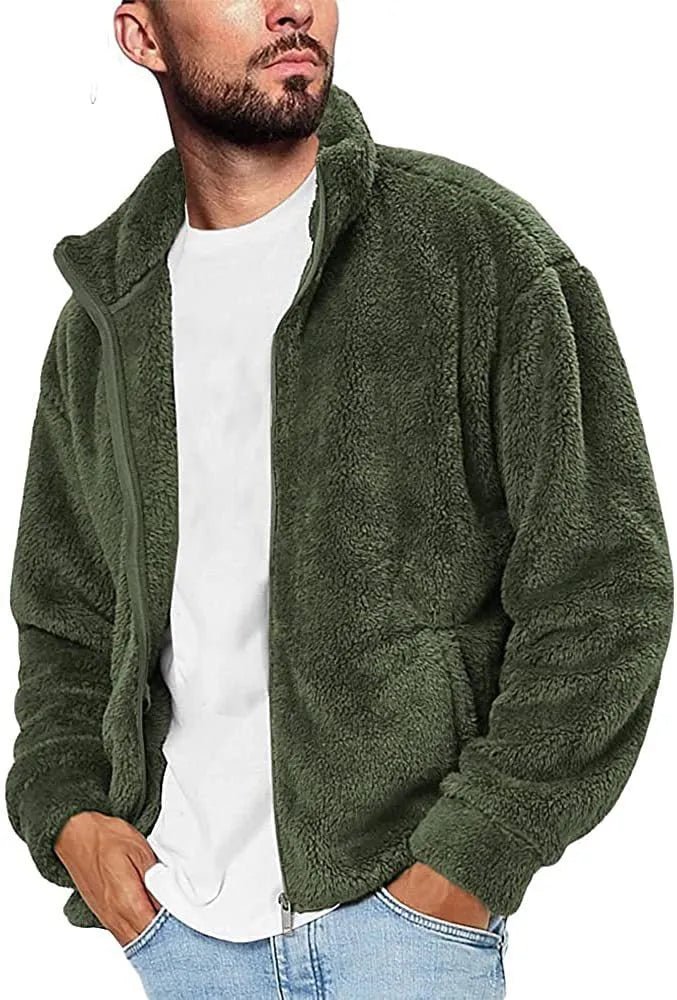 Men's solid colour hooded jacket in polyester, casual style, available in five colours and sizes M to XXL