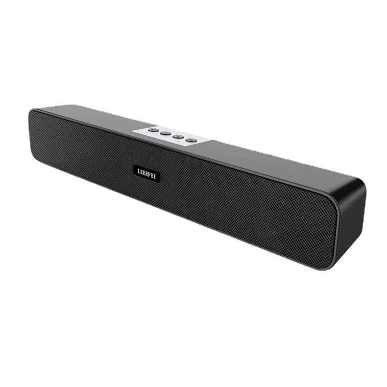 Double desktop Bluetooth speaker in black with high power, EXTRA BASS, and heater function for computer use