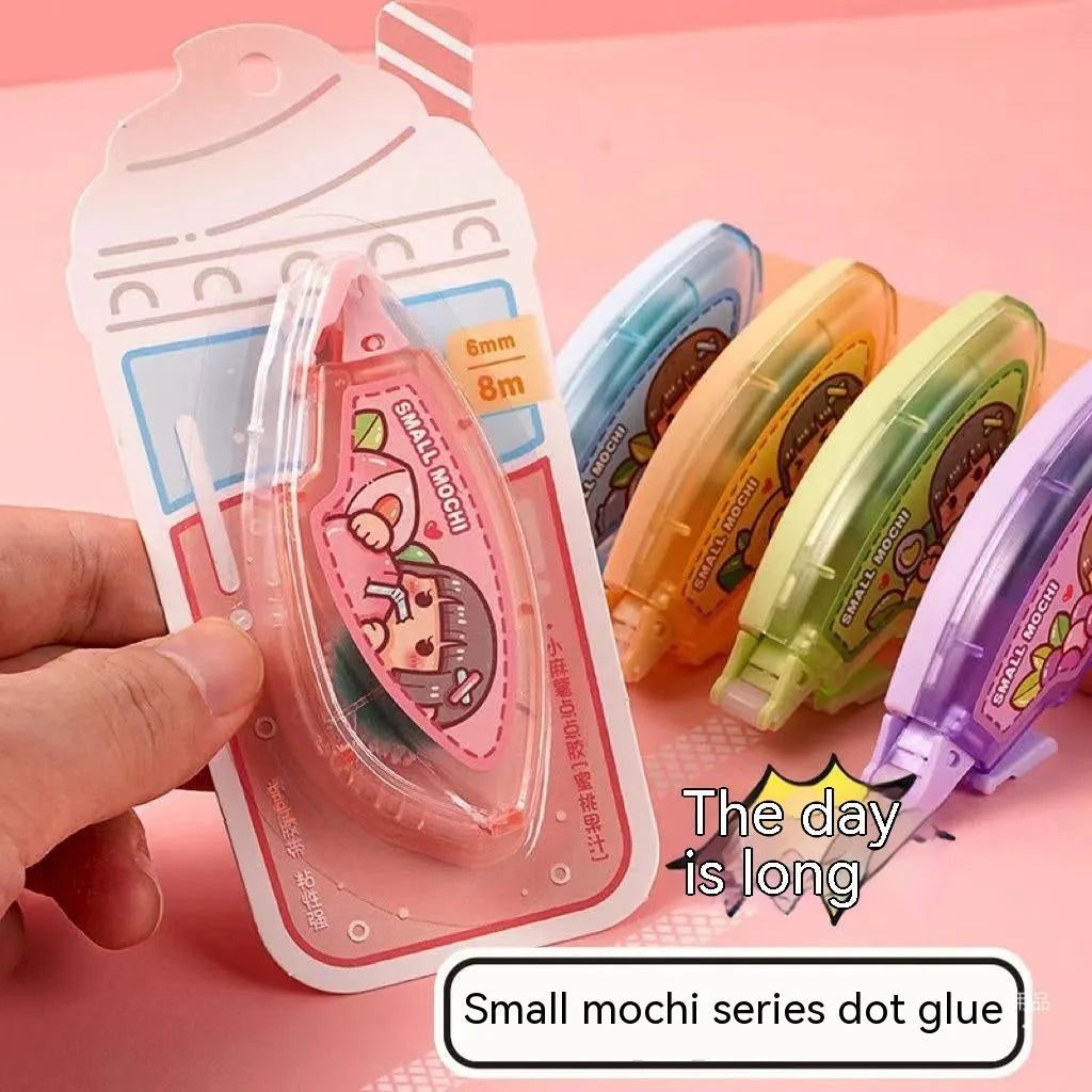 Dotting glue dispenser in a choice of peach, lemon, blueberry, butter, or grape juice colours.