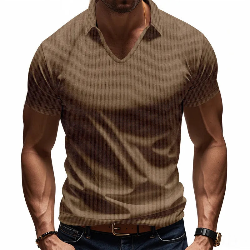 Men's V-neck loose fit short sleeve t-shirt in six colour options