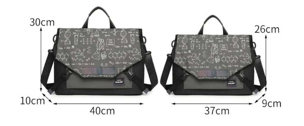 Oxford cloth laptop bag with letter pattern, two size options, water-resistant design for tablets and gaming notebooks
