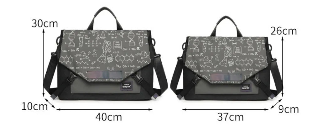 Oxford cloth laptop bag with letter pattern, two size options, water-resistant design for tablets and gaming notebooks