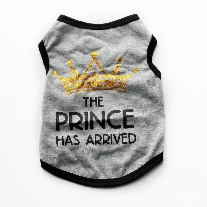 A casual cotton vest for puppies in a choice of six colours, shown in sizes from XS to XL for spring and summer wear.