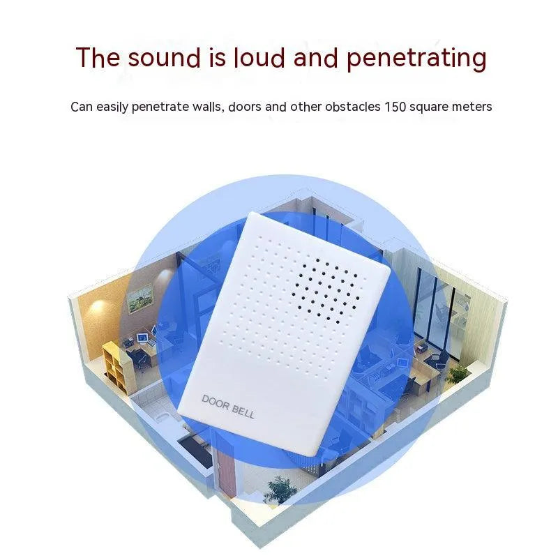 White wired battery-mounted dingdong doorbell with compact 87mm size