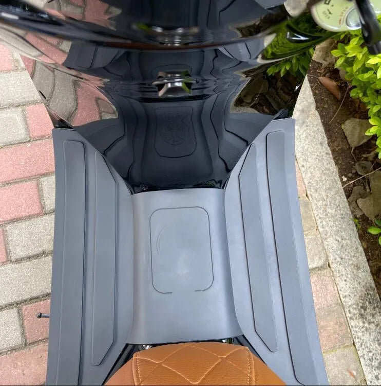 Motorcycle 3D rubber foot pad modification accessories showing four colour and style options