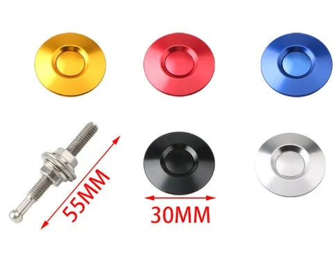 30mm diameter engine cover lock in silver, black, gold, blue, and red colour options