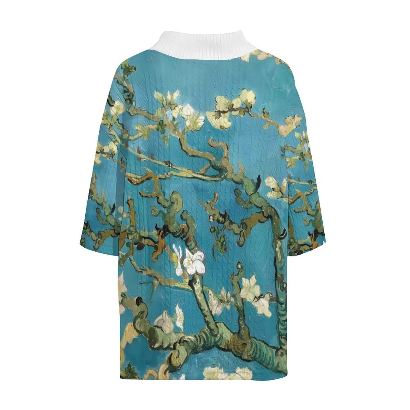 Peacock blue men's 3D printed knitted casual suit with T-shirt top and matching shorts.