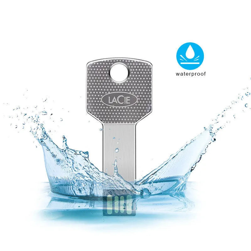 Ultra-thin white metal key USB flash drive, 47.5 x 13.5 x 4.5 mm, 7 g, USB 2.0