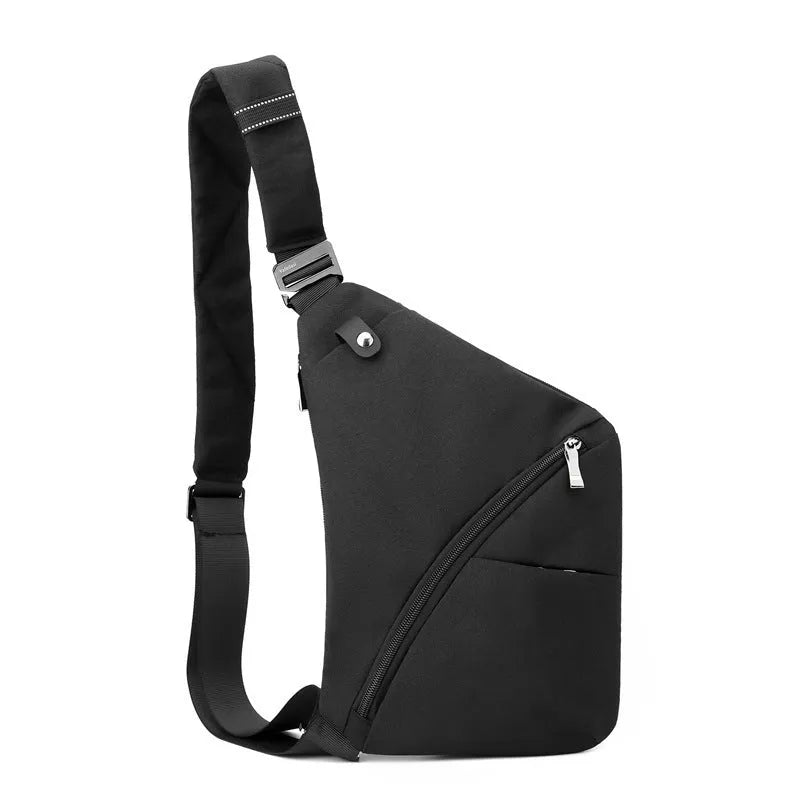 Men's Oxford cloth chest bag single shoulder crossbody design grey and black colour options