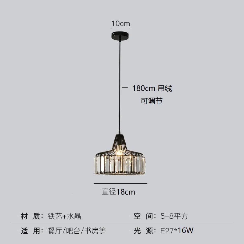 Crystal ceiling chandelier with iron frame in light luxury style showing black and gold finish options