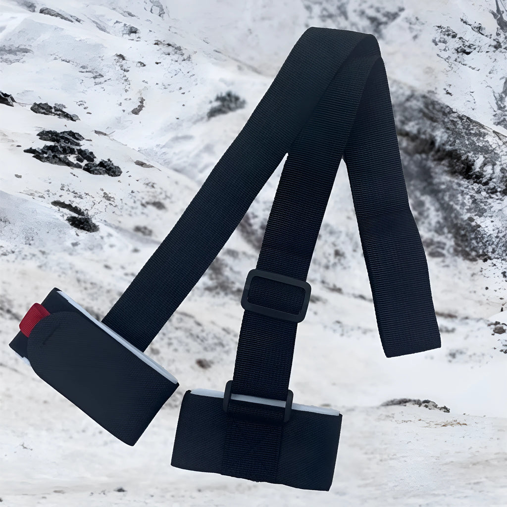 Adjustable skiing bandage with double-board shoulder strap and hook-and-loop fastening in four colour options