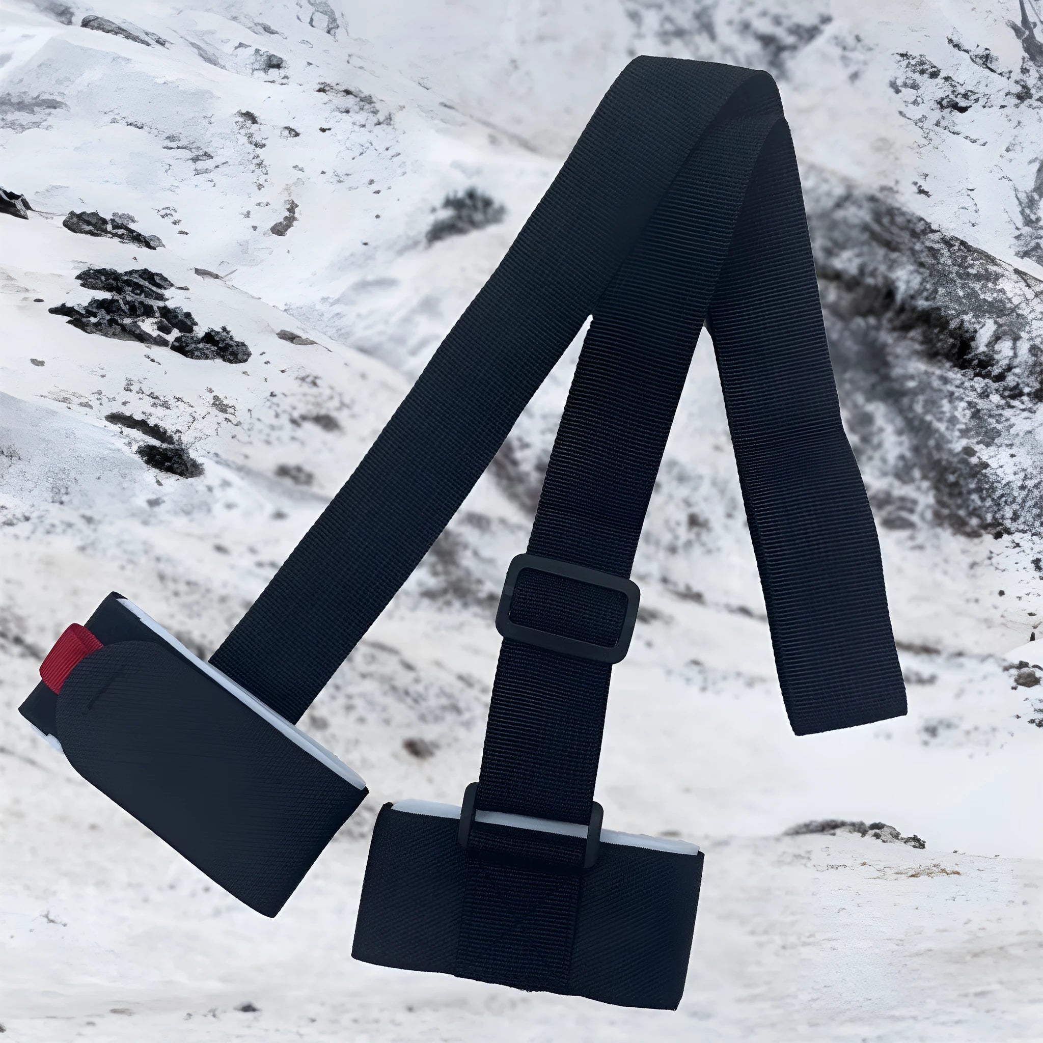 Adjustable skiing bandage with double-board shoulder strap and hook-and-loop fastening in four colour options