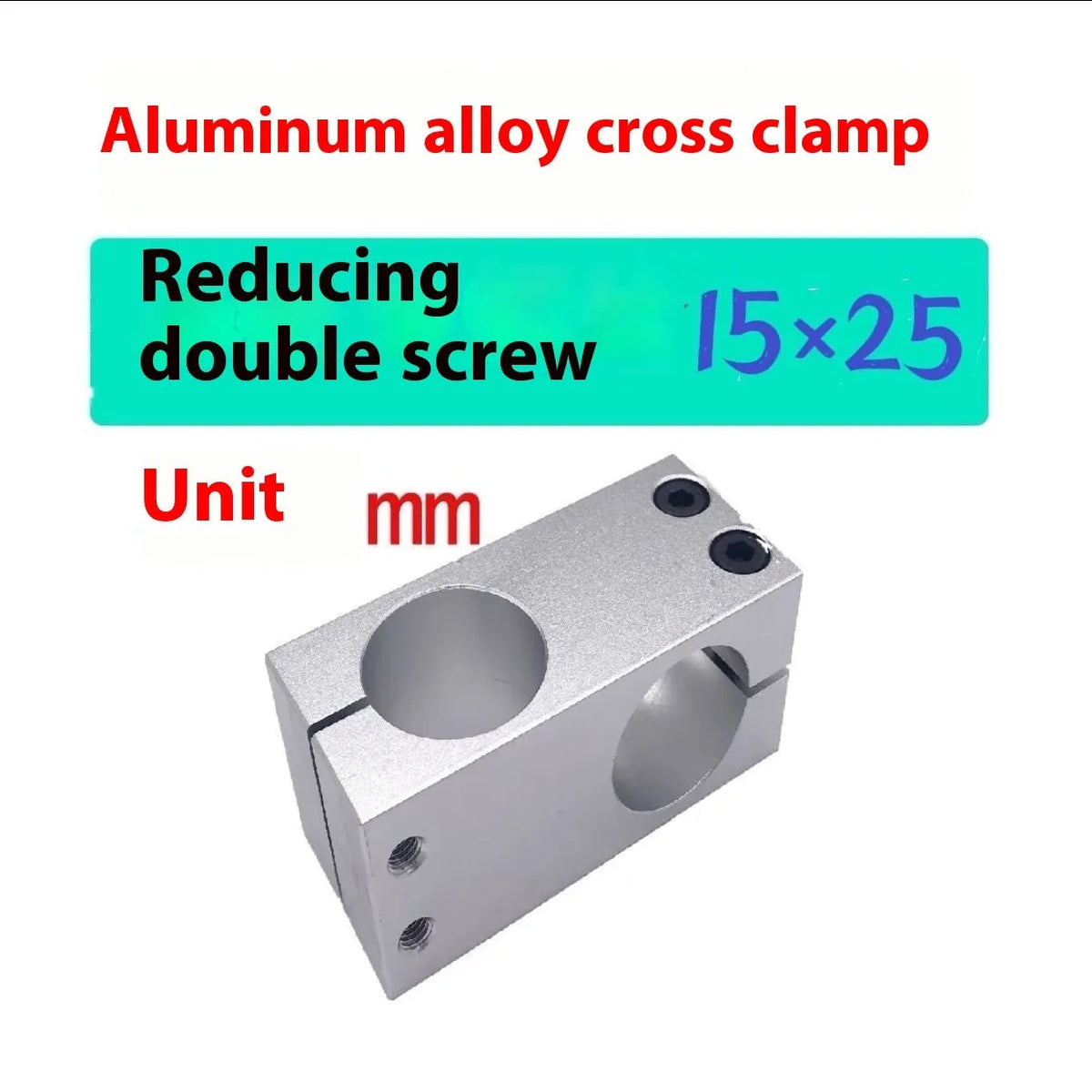 Aluminium alloy same diameter cross clamp fixing clip pillar in multiple sizes 4mm to 60mm