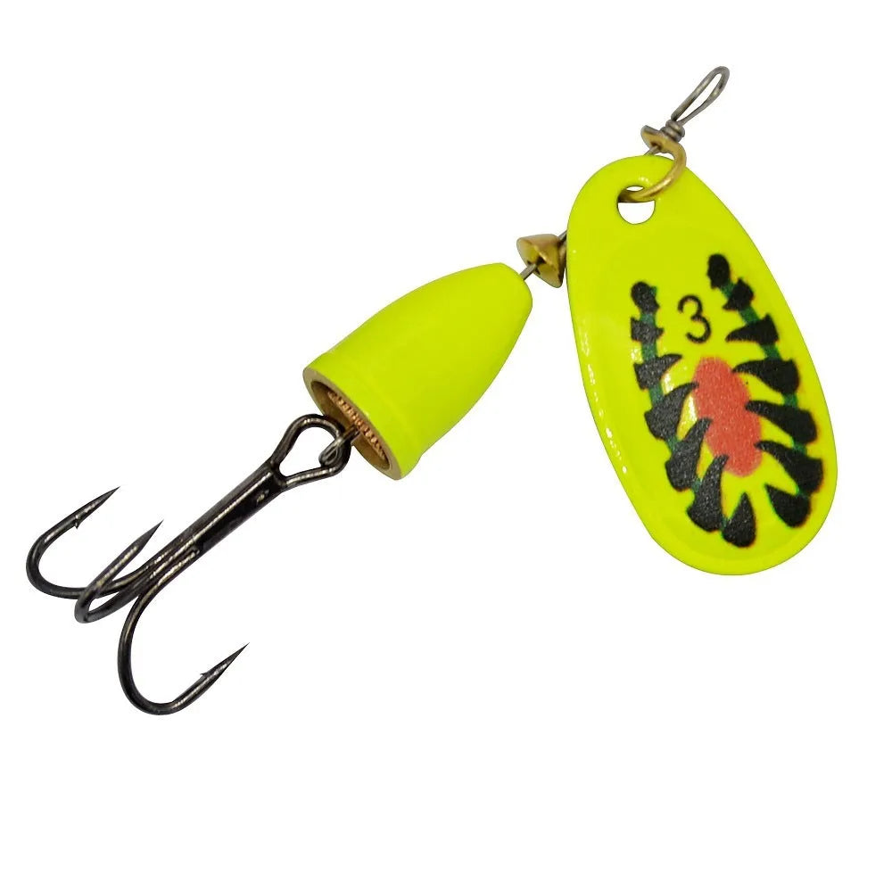 R composite rotating sequins copper bell fishing lure in seven metallic colours including gold, silver, and rose gold