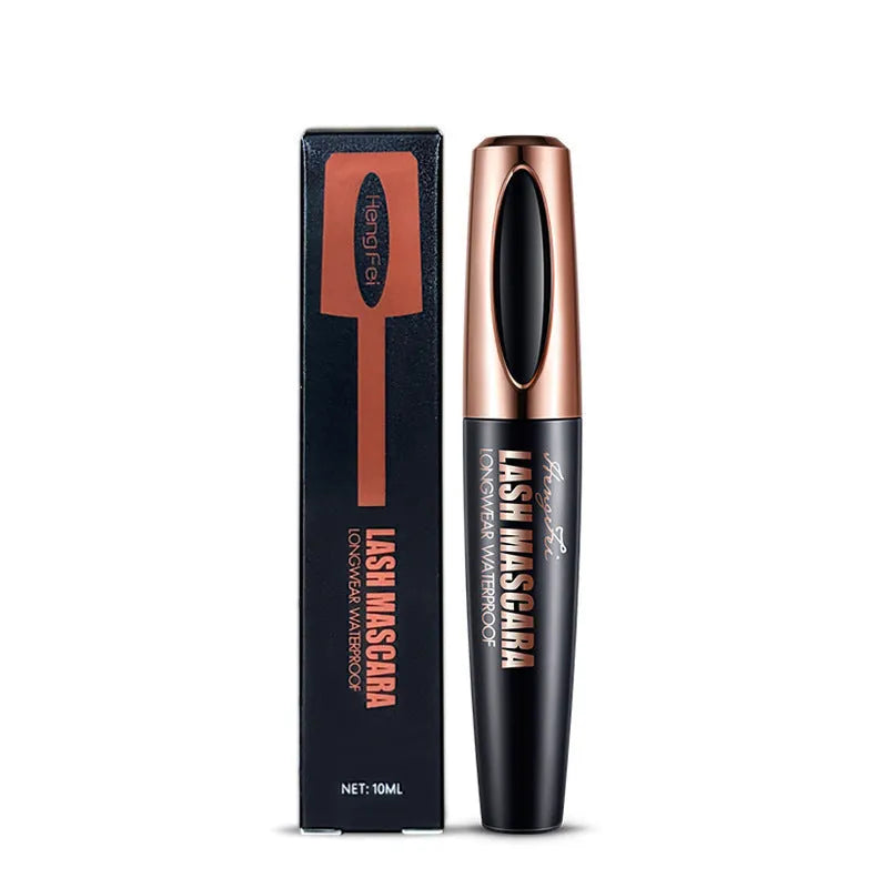 Black waterproof mascara for thick curled lashes with sweat-proof formula that resists smudging