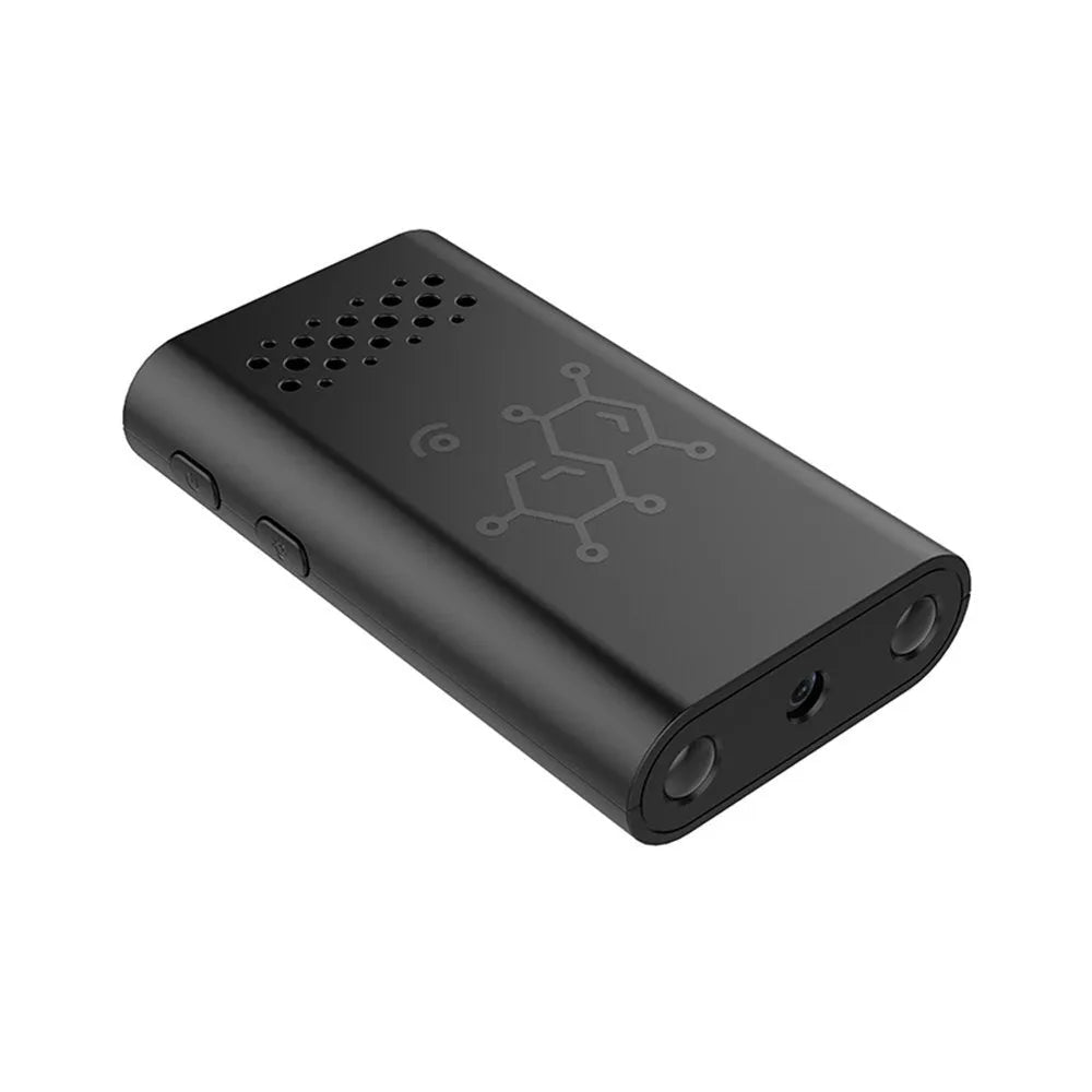 Black smart security camera with WiFi connectivity for indoor home monitoring and baby care applications