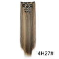 Straight wig extension set 60cm long in multiple high temperature fibre colour options for ladies