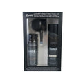 Dense hair fibre powder 275g canister with application nozzle and shaping spray bottle kit.