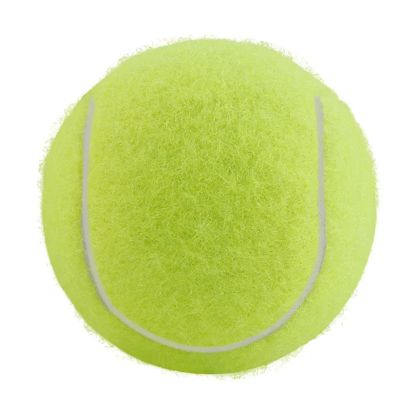 Bite-resistant rubber dog tennis ball in assorted colours, 6.3cm diameter.