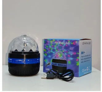 LED galaxy projector lamp with acrylic shade showing colourful rotating star patterns for bedroom or party use