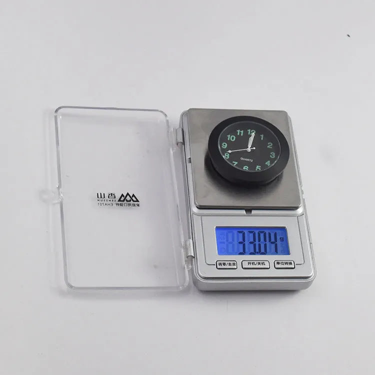 43mm round alloy clock movement with luminous dial and small three needles in black colour