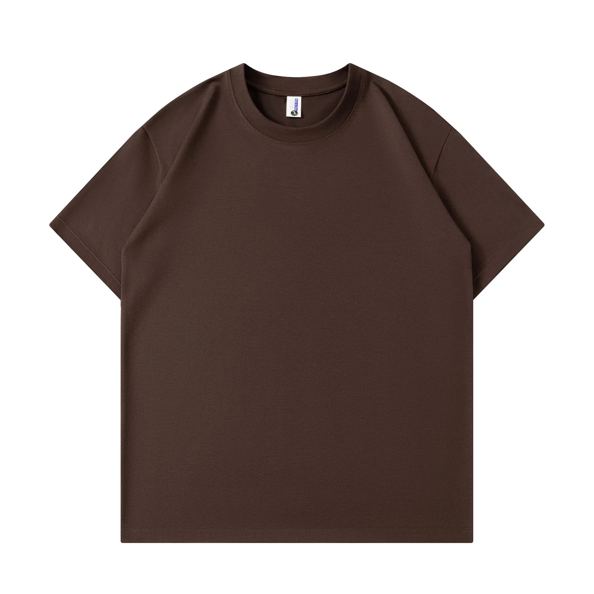 Cotton solid colour loose fit short sleeve T-shirt for men and women