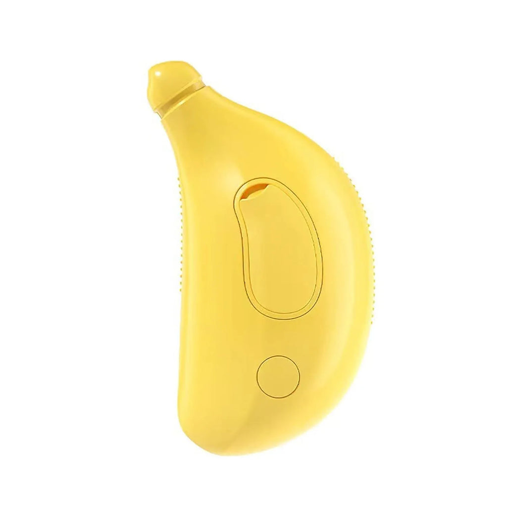 3-in-1 rechargeable cat steam brush with silicone teeth and cat paw-shaped ends for detangling and massage