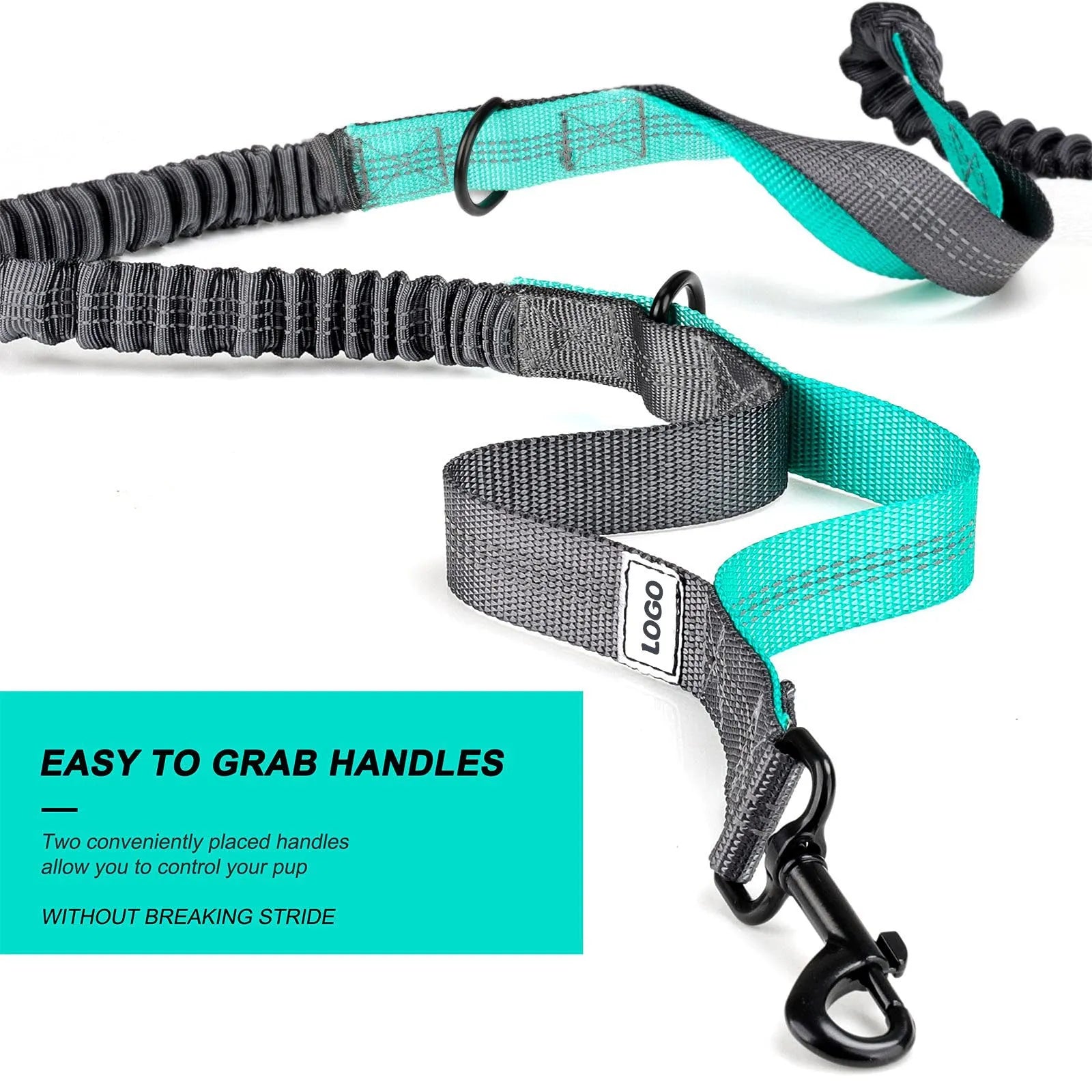 Black nylon dog walking waist bag with matching leash and collar set for outdoor training
