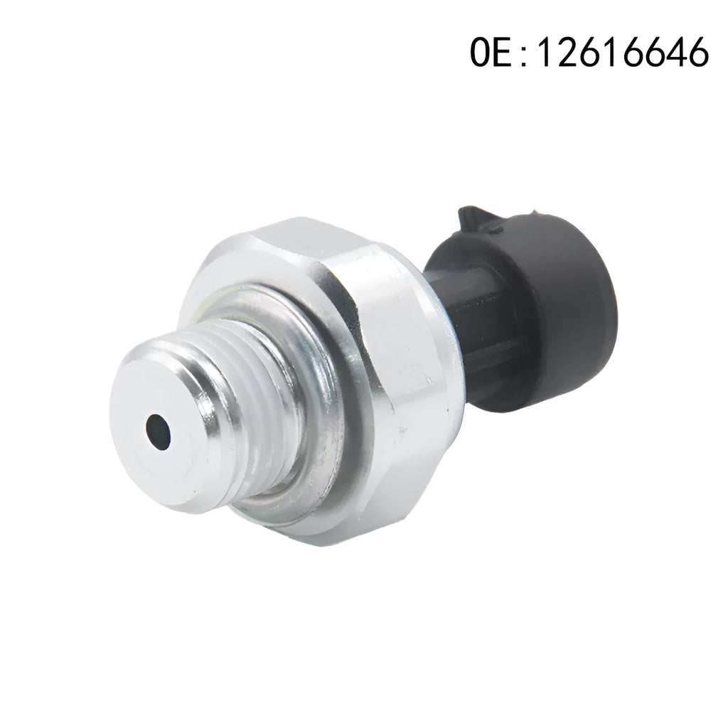 Silver metal fuel pressure sensor for automotive applications with model numbers 12616646 12677836 D1846A