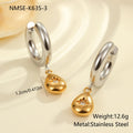 Women's stainless steel earrings with 18K gold electroplating in heart, star, and Christmas tree shapes