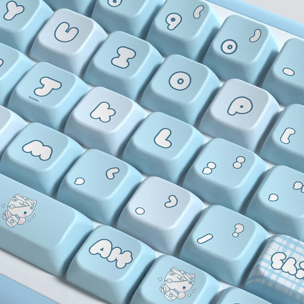 Custom watercolour cat design mechanical keyboard keycaps in 138 or 158 piece full sets