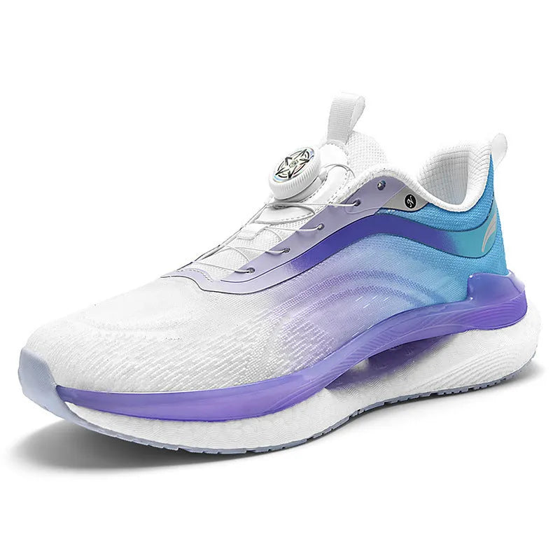 Men's high-top breathable running shoes with mesh upper and flat composite sole
