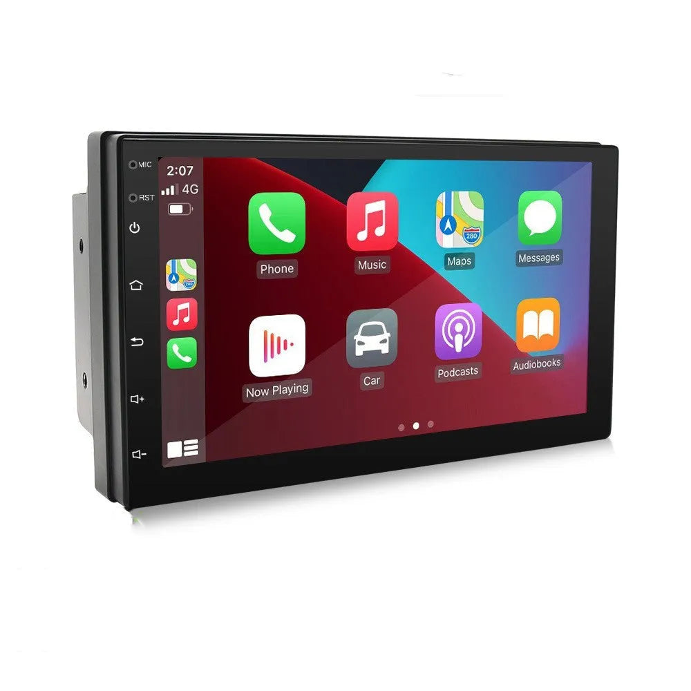 Black universal 7-inch Carplay Android Auto MP5 navigation radio for manual transmission vehicles