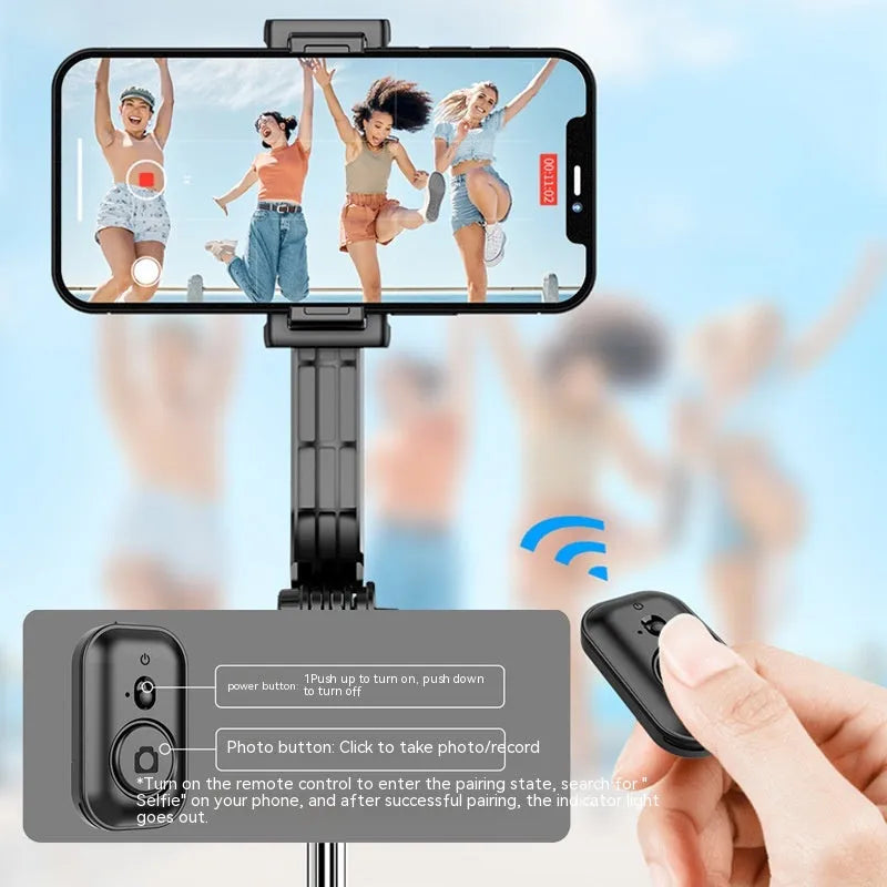 Detachable desktop stand Bluetooth selfie stick extended to 1060mm with phone and remote control